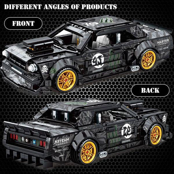 

bzda 828 pcs ford mustang technic building blocks pull back moc racing car model bricks toy for kids christmas gifts q1219