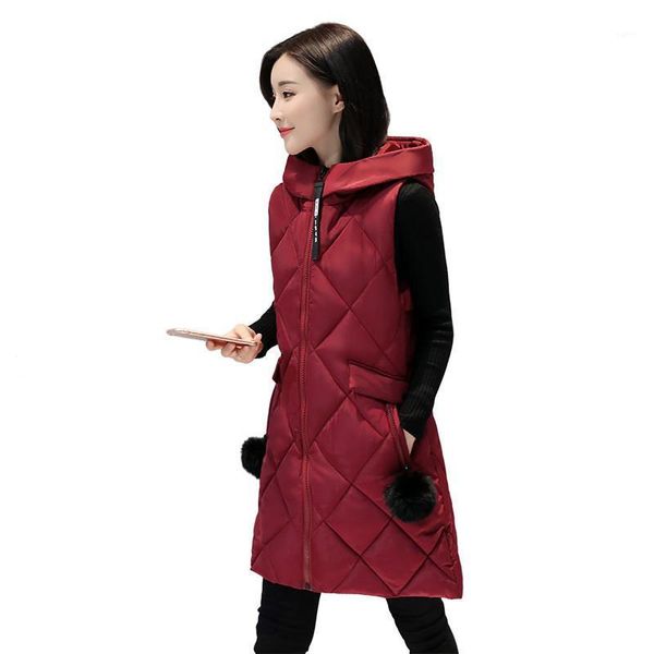 

2021 new women thick warm velvet hooded vest jacket casual winter solid soft long vest coat for female1, Black;white
