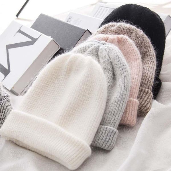 

women knitted winter hat female warm fur beanie girls solid bonnet women skullies beanies soft hats wool beanies, Blue;gray