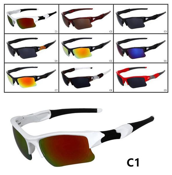 

summer men popular half frame sunglasses sports glasses women cycling outdoor sun glasses riding driving glasses 9 colors ship, White;black