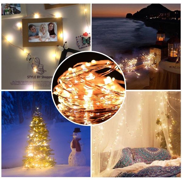 

led strings light 2m 5m 10m 100led copper wire 3xaa battery operated christmas wedding party decoration led string fairy lights wmtbrx