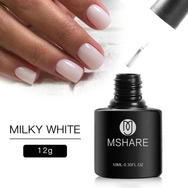 

mshare milky white gel nail polish soak off 12g, Red;pink