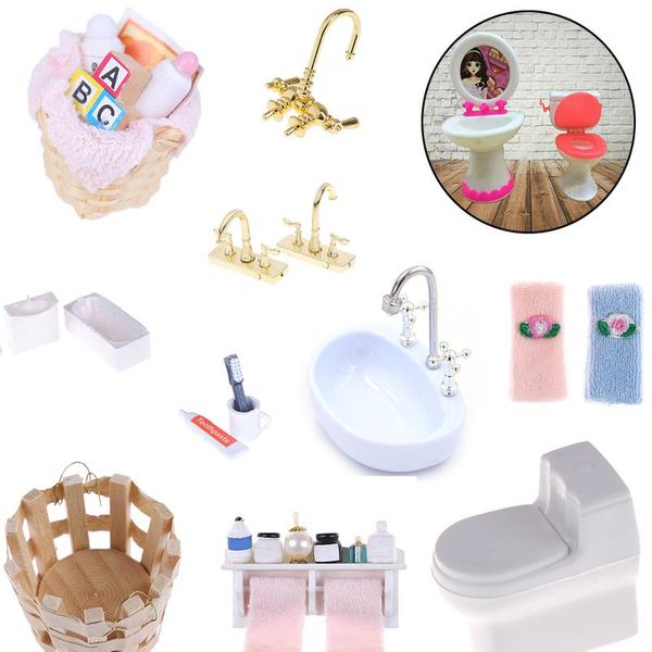 

полотенце стойки душевая ткань зубной щетки зубной щетки зубчатая паста кубок корзины фен 1/12 diy dockhouse ванная комната мебель acc wmtmz