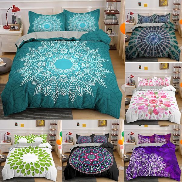 

mandala duvet cover set bedding soft comforter with 1/2pcs pillow shams