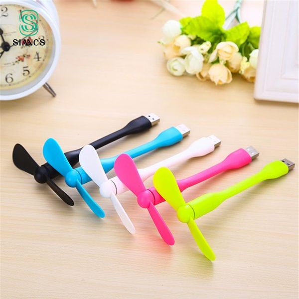 

siancs cute portable flexible mini usb fan bendable removable usb gadgets low power for powerbank for pc for la bbygip