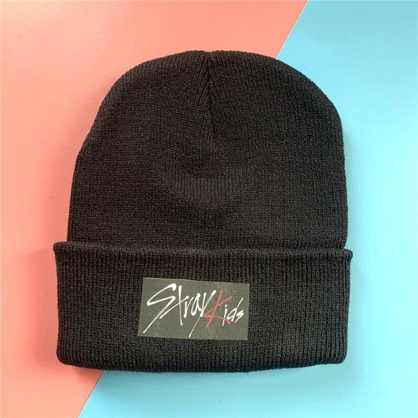 

beanies kpop stray kids bang chan felix hyunjin changbin in skullies knit cap wool thin thread tide brim hat fans gilfs
