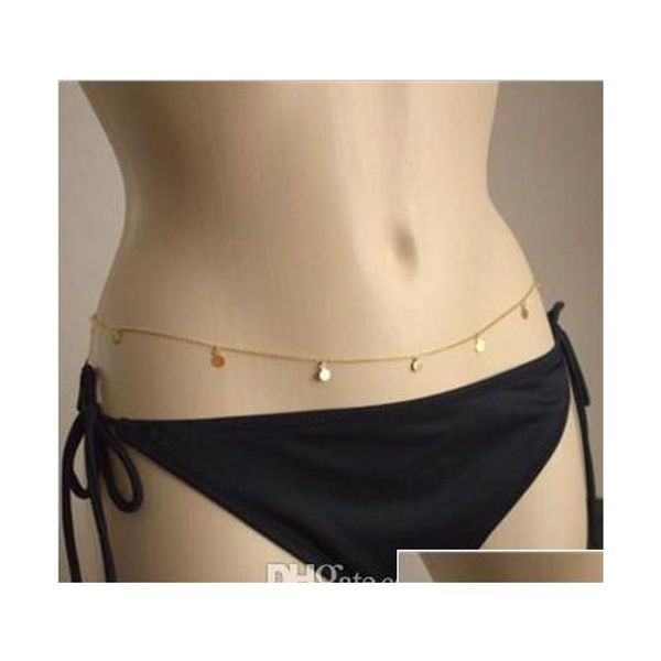 

womens belly chain sequines gold plated new fashion bikini body chain beach waist body chain ywoiu, Silver