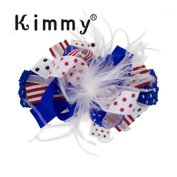 

hair accessories 10pcs 4th july printed ribbon clip headband band1, Slivery;white