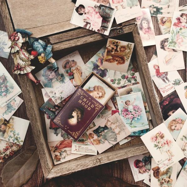 

100шт коробка винтажная бумага kraft cardstock scrapbooking card project diaby diary decoration lomo card van gogh jllurz mx_home