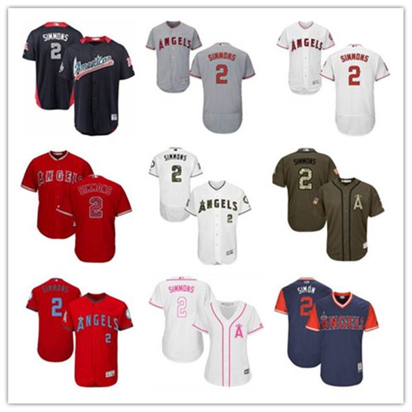 

custom los angeles angels of leave name number 2 andrelton simmons baseball jersey men women youth jerseys, Blue;black
