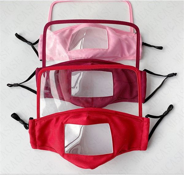 

face eye shield cotton transparent mask adults kids dustproof haze protective visual face mask riding breathable mouth cover masks d7704