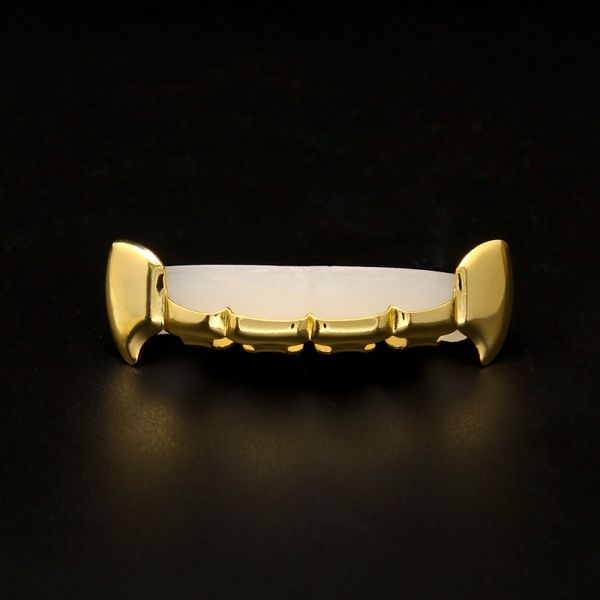 

gold grillz teeth set new mens hip hop jewelry rose gold silver fangs teeth grills fashion design, Black