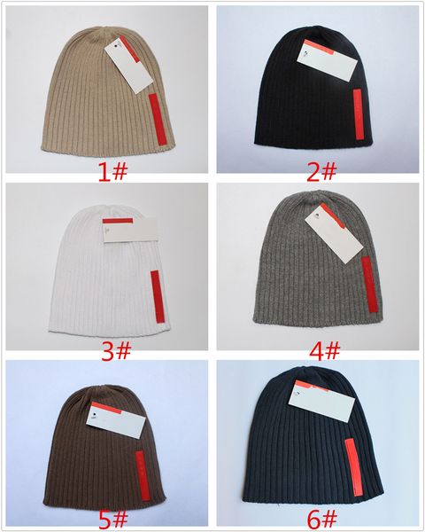 

winter woolen hat with label brand knitted hats outdoor fashion street trends men women beanies caps 6 color, Blue;gray