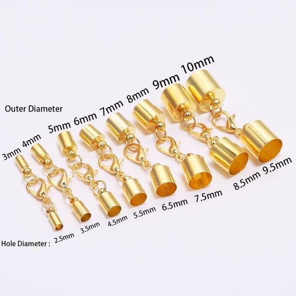 

10pcs/lot tassel caps leather cord end crimp bead lobster clasps connectors for diy necklace jewelry making findings accessories wmtipl