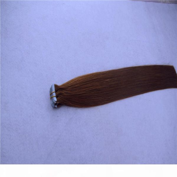 

medium brown color tape in extensions human hair pu tape seamless skin weft 10-34 inchs 9a unprocessed hair extensions, Black