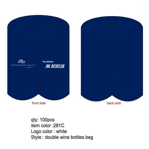 

100pcs custom design double wine bottle cooler bag with customized your printed cooler bags for 750ml wine bottle1