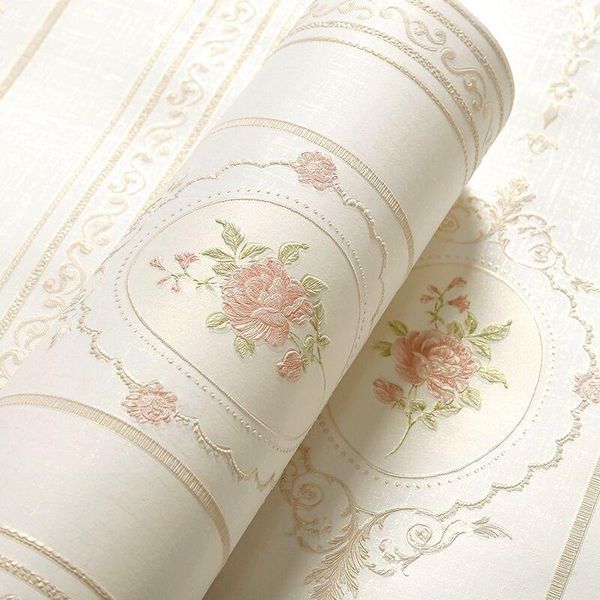 

european country style floral wallpaper guest room background wallpaper wedding room without warm 3d organization