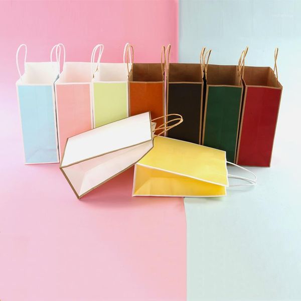 

gift wrap 5pcs/lot small paper bag takeaway shopping clothing kraft paper1