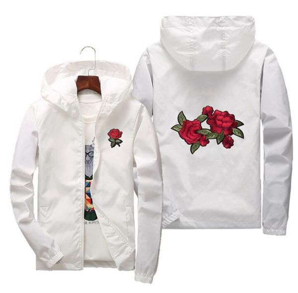 

men women jacket windbreaker rose jackets lj201013, Black;brown
