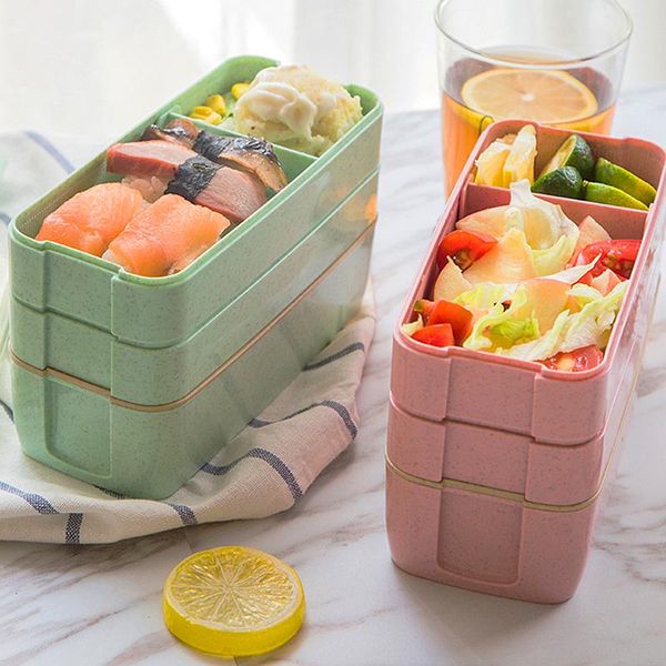 

oneup eco friendly 900 мл обеда для обеда из пшеницы солома bento коробка с посудой 3 слоя еда контейнер для хранения пищевых продуктов для
