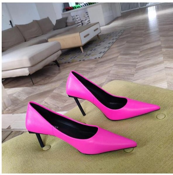 

2021 autumn new design tilt narrow heels women shoes square tail women single shoes bright 3 colors party dress shoes, Black
