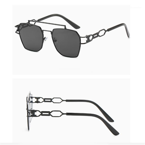 

new retro metal sunglasses 8705 european and american style sunglasses for men and women with square metal1, White;black