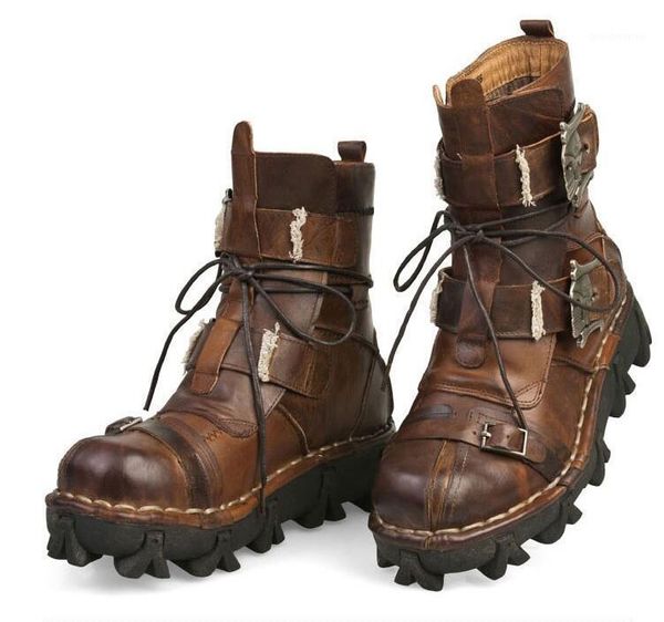 

men boots cow leather outdoor desert shoes motorcycle handsome retro design fashion 38-50 plus size1, Black