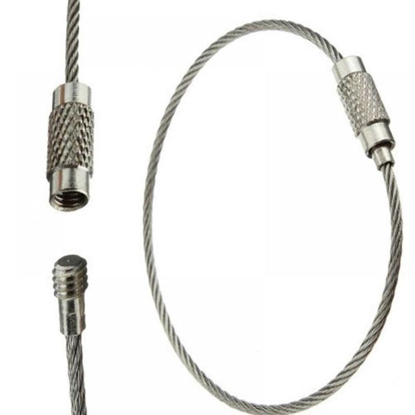 

10pcs edc multi-quality wire rope key chain stainless steel wire keychain carabiner cable key ring outdoor hiking drop jllmox