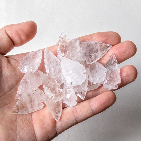 

1pc raw stone arrow white crystal good luck quartz healing point chakra material accessories qylzxr, Black