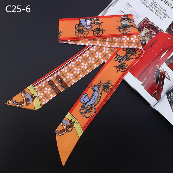 

fashion women long skinny scarf silk bag ribbon tie lady hair neck scarfs print headwear female scarves wmtprs bdesybag, Blue;gray