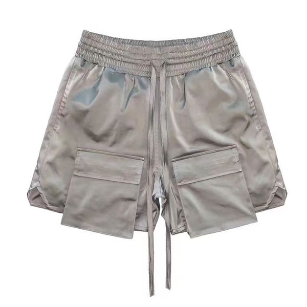 

cargo shorts mens summer jogger running men's silver multi-pocket casual loose sports, White;black