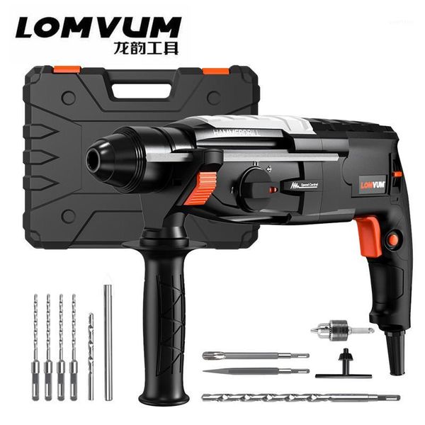 

lomvum 220v ac electric rotary hammer impact drill power drill electric pick hammer power tools1