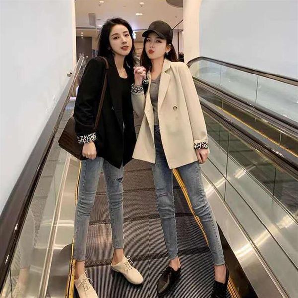 

small suit jacket female temperament goddess fan wild jacket 2021 spring and autumn new suit, White;black