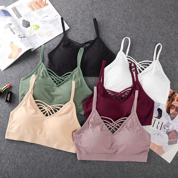 

3Pieces/Lot Sexy Women Tube Tops Crop Top Underwear Sports Wrap Top Streetwear Sleeveless Camis Wireless Bralette Female Bandeau Top, Black