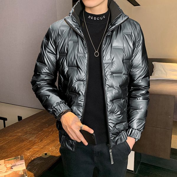 

new down jacket in autumn and winter 2020 men's casual lapel trend, Black