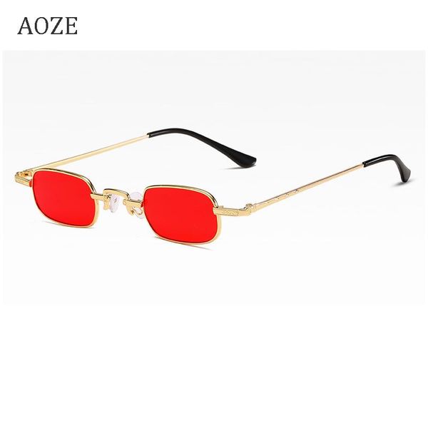 

retro small rectangle vintage women's sunglasses brand tones black red metal color sunglasses for women's fashion designer, White;black