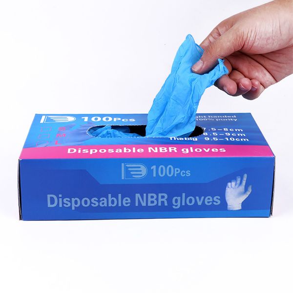 

exam 100pcs anti-slip powder nitrile latex non vinyl disposable hand gloves prevent infection safe 201021