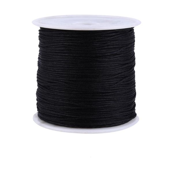 

yarn wholesale 100m/spool thin 0.8mm mix color nylon black chinese knotting macrame cord braided diy beading string thread, Black;white