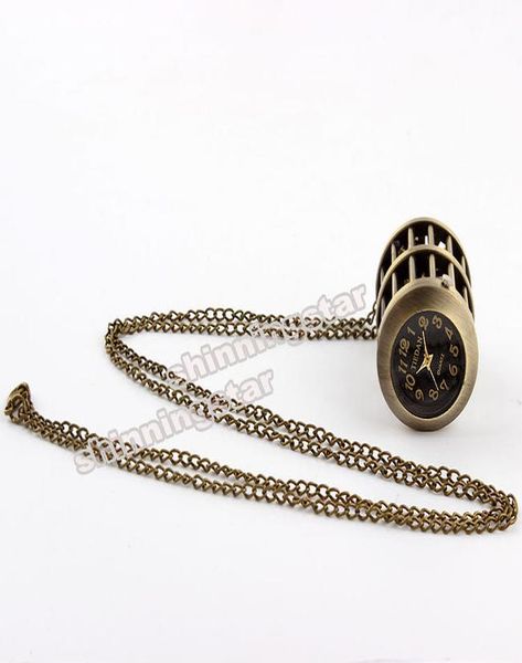 

купон оптом покупатель цена хорошее качество девушки леди женщины бронзовая птица клетка птица клетка карманные часы ожерелье подвески час ц, Slivery;golden