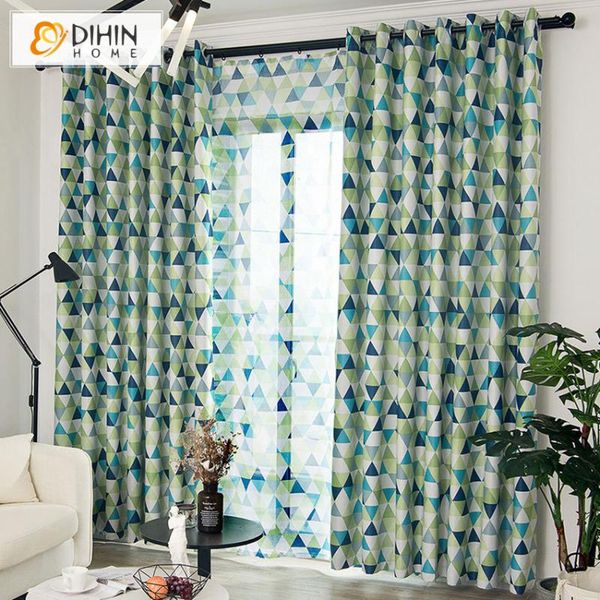 

dihin home geometric printed blackout curtains for kids living room custom made window curtain drapes