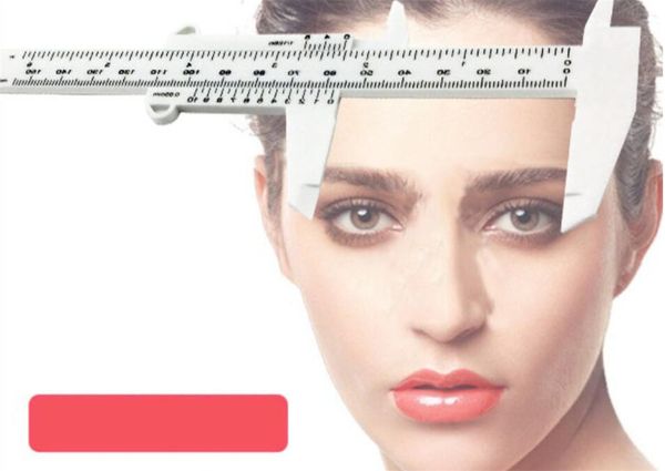 

new health eyebrow guide ruler double scale sliding gauge reusable tattoo permanent makeup eyebrow ruler eyebrow measuring plastic caliper