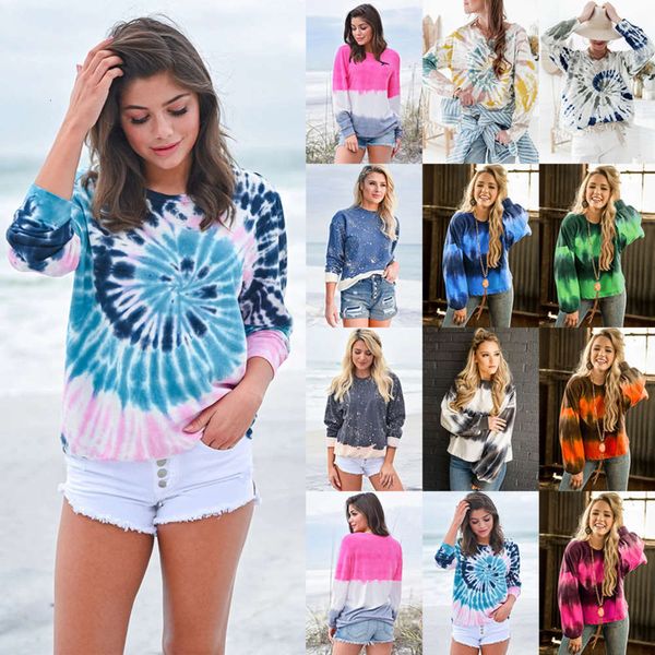 

women's tie dyed long sve sweater autumn winter 2020 new platform, Black