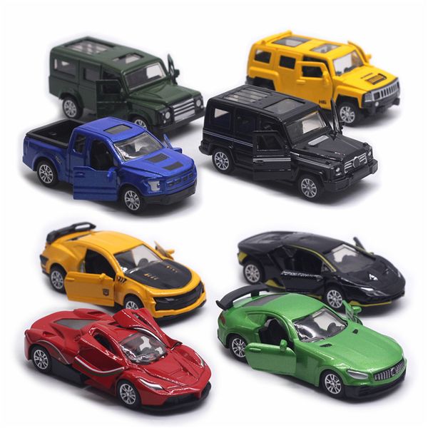 Diecast Ölçekli 1:60 Geri Alaşım Oyuncak Araba Modeli Metal Simülasyon SUV Spor Yarış Araba Modeli Set Çocuklar Sıcak Satış Oyuncaklar Boys LJ200930