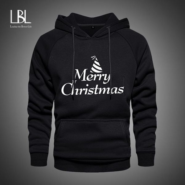 

men's hoodies & sweatshirts merry christmas men autumn winter fleece fashion mens warm holiday pullovers casual tracksuit, Black