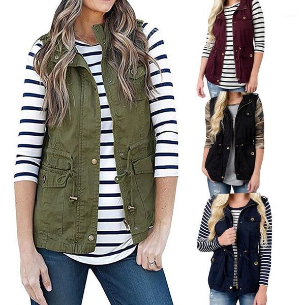 

women autumn new vest waistcoat casual lady office wear solid button waistcoat women coat casual sleeveless vest jacket xxl1, Black;white