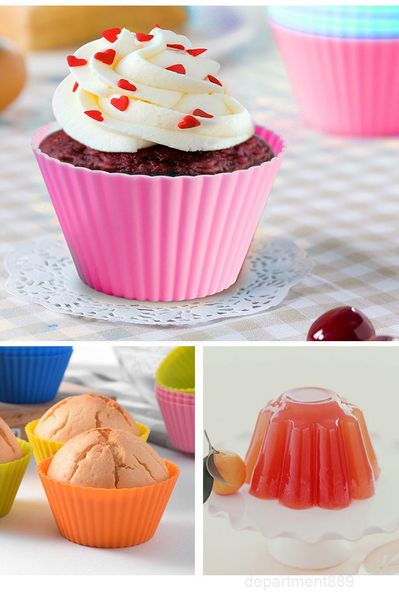 

7cm round muffin cup diy baking pudding silicone cake mold owc3254