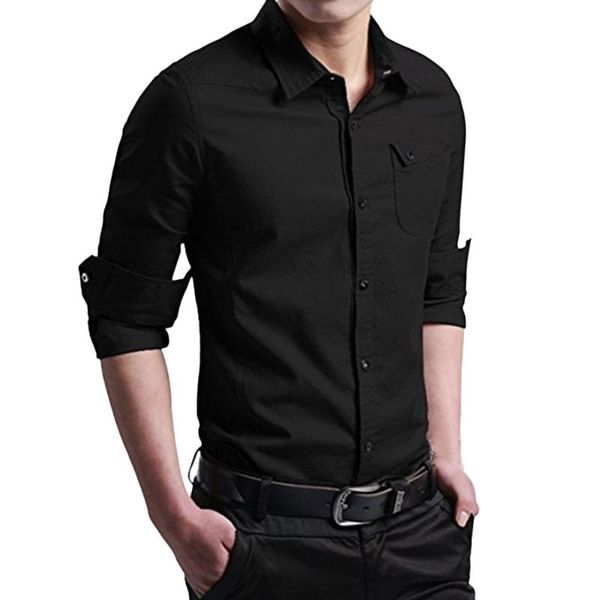 

mens shirts camisa masculina long sleeve shirt men korean slim design formal casual male dress shirt size -3xl 2020 new 5.17, White;black