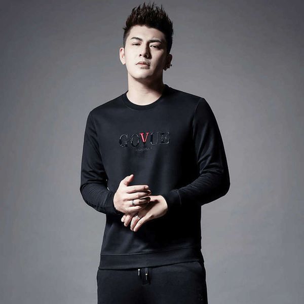 

new youth sweater men's loose 2019 pullover hoodless crew neck long sleeve t-shirt spring autumn sportswear, Gray