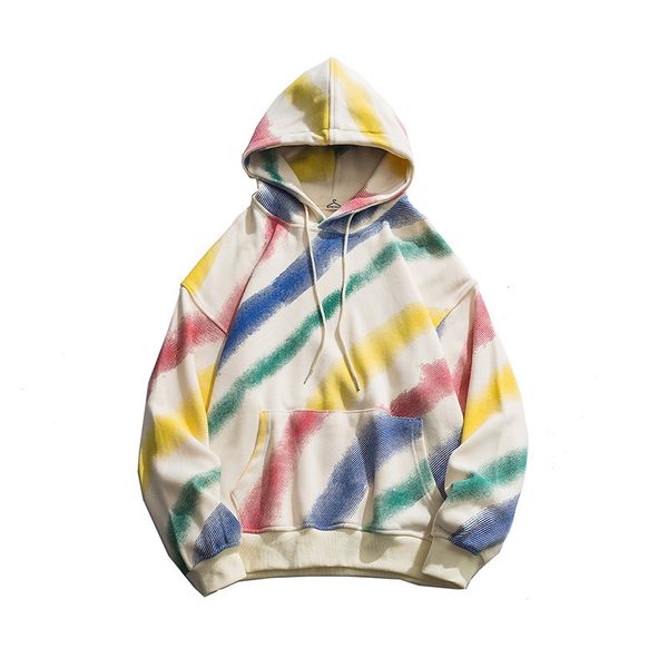 

2021 new 2021 new fashion mens hoodies casual camouflage cotton men sweatshirts rainbow color trendy streetwear loose thick male v7vq, Black