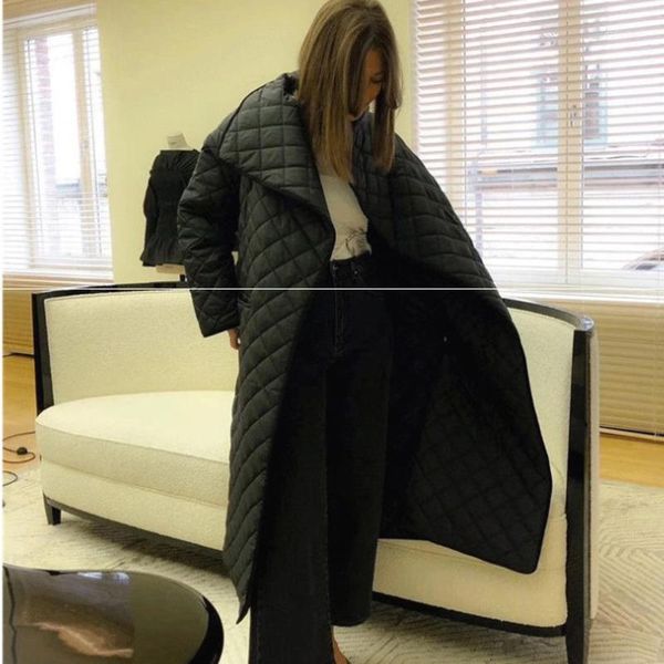 

korea 2020 new winter fashion women clothes turtleneck full sleeves plaided cotton padded coat female jacket wk17901l1, Black